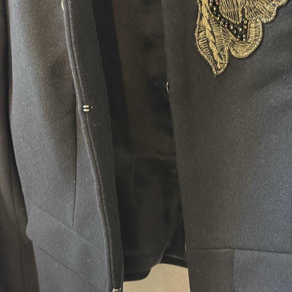Banana Republic Wool black with gold embroidered jacket - Picture 5 of 9